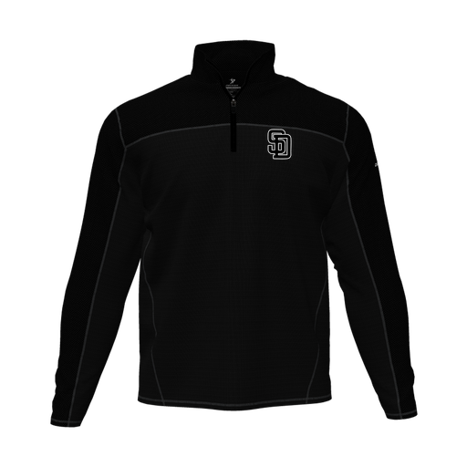 [CUS-DFW-QTRZ-PER-LSL-BLK-AS-LOGO1] Quarter Zip Pullover (Adult S, Black, Logo 1)