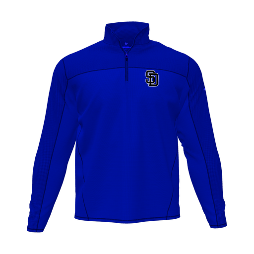 [CUS-DFW-QTRZ-PER-LSL-RYL-AS-LOGO1] Quarter Zip Pullover (Adult S, Royal, Logo 1)