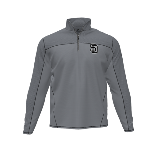 [CUS-DFW-QTRZ-PER-LSL-GRY-AS-LOGO1] Quarter Zip Pullover (Adult S, Gray, Logo 1)