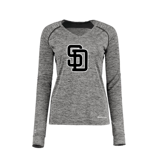 [222770.K94.XS-LOGO1] Ladies Electric Long Sleeve Shirt (Female Adult XS, Black, Logo 1)