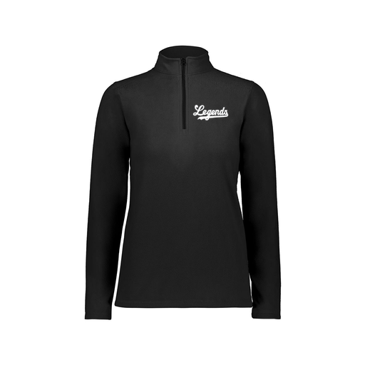 [6864.080.XS-LOGO2] Ladies MicroFleece 1/4 Zip Pullover (Female Adult XS, Black, Logo 2)