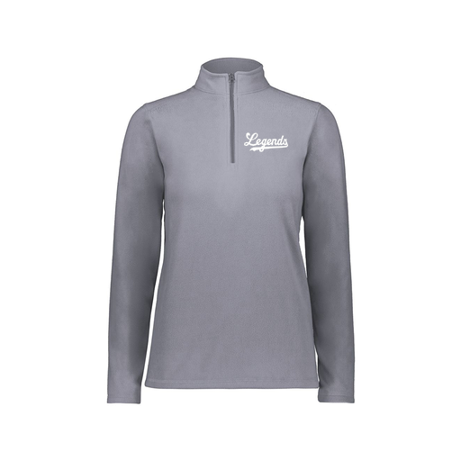 [6864.059.XS-LOGO2] Ladies MicroFleece 1/4 Zip Pullover (Female Adult XS, Gray, Logo 2)