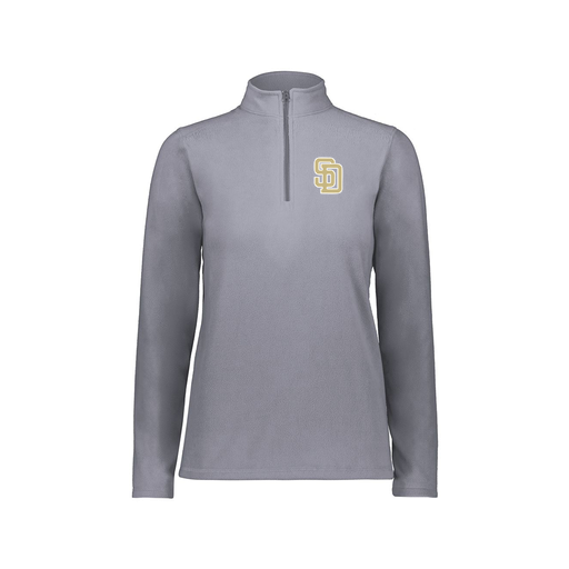 [6864.059.XS-LOGO3] Ladies MicroFleece 1/4 Zip Pullover (Female Adult XS, Gray, Logo 3)