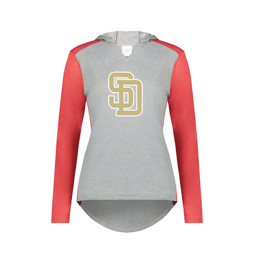 [6902.27V.XS-LOGO3] Ladies Vintage Hoodie (Female Adult XS, Red, Logo 3)