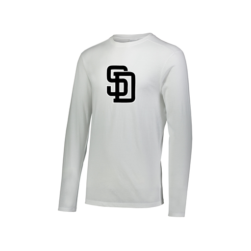 [FTLCUBWH-AXS-LOGO1] Decker Men's Tri-Blend T-Shirt - Long Sleeve (Adult XS, White, Logo 1)