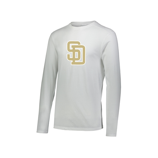 [FTLCUBWH-AXS-LOGO3] Decker Men's Tri-Blend T-Shirt - Long Sleeve (Adult XS, White, Logo 3)