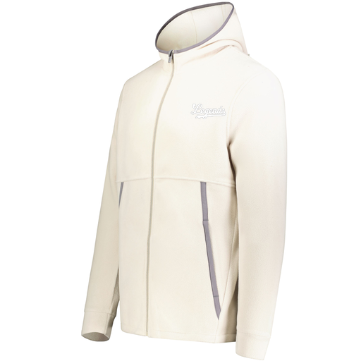 [6858.53T.XS-LOGO2] Men's Chill Full Zip Fleece (Adult XS, White, Logo 2)