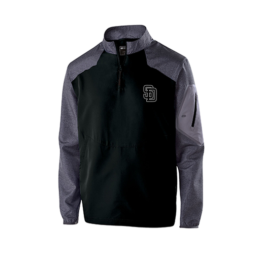 [229155.H05.XS-LOGO1] Men's Raider LS Pullover (Adult XS, Black, Logo 1)