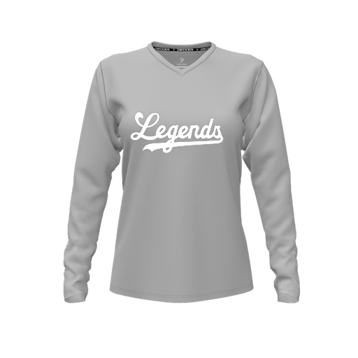 [CUS-DFW-TEES-CMF-VNK-LSL-GRY-FYXS-LOGO2] Comfort T-Shirt (Female Youth XS, Gray, V Neck, Logo 2, Long Sleeve)
