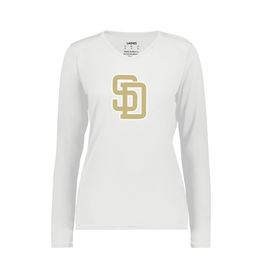 [6847.005.XS-LOGO3] Women's SoftTouch Long Sleeve (Female Adult XS, White, Logo 3)