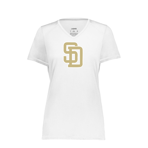 [6844.005.XS-LOGO3] Women's SoftTouch Short Sleeve (Female Adult XS, White, Logo 3)