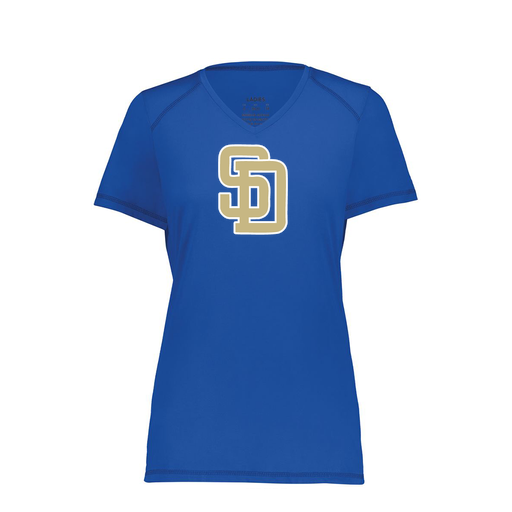 [6844.060.XS-LOGO3] Women's SoftTouch Short Sleeve (Female Adult XS, Royal, Logo 3)