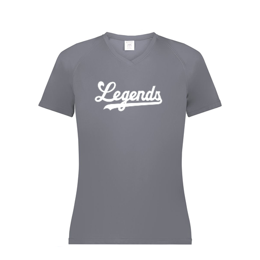 [2792.059.XS-LOGO2] Ladies Smooth Sport V-Neck T-Shirt (Female Adult XS, Gray, Logo 2)