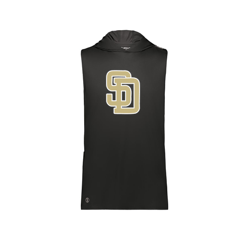 [222590.080.XS-LOGO3] Men's CoolDry Sleeveless Hoodie (Adult XS, Black, Logo 3)