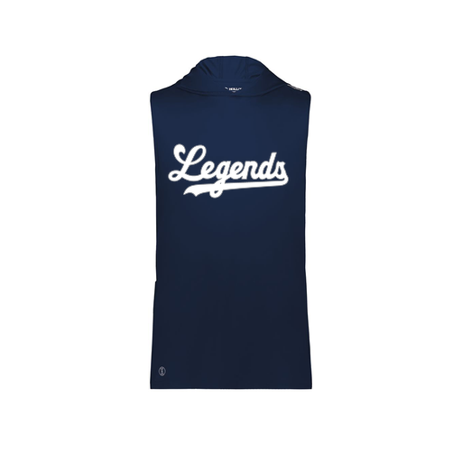 [222590.065.XS-LOGO2] Men's CoolDry Sleeveless Hoodie (Adult XS, Navy, Logo 2)