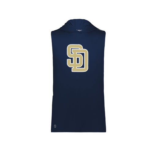 [222590.065.XS-LOGO3] Men's CoolDry Sleeveless Hoodie (Adult XS, Navy, Logo 3)