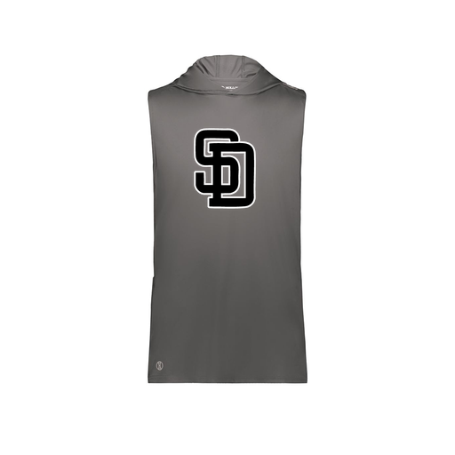 [222590.98D.XS-LOGO1] Men's CoolDry Sleeveless Hoodie (Adult XS, Gray, Logo 1)