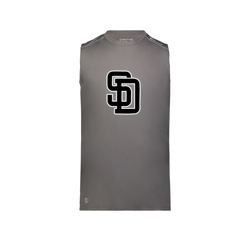 [222593.98D.S-LOGO1] Men's CoolDry TankTop (Adult S, Gray, Logo 1)