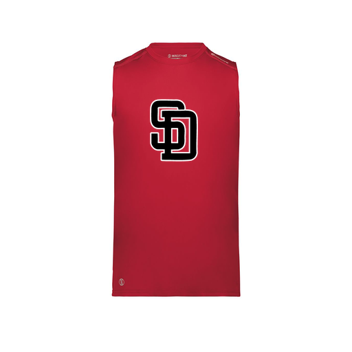 [222593.083.S-LOGO1] Men's CoolDry TankTop (Adult S, Red, Logo 1)