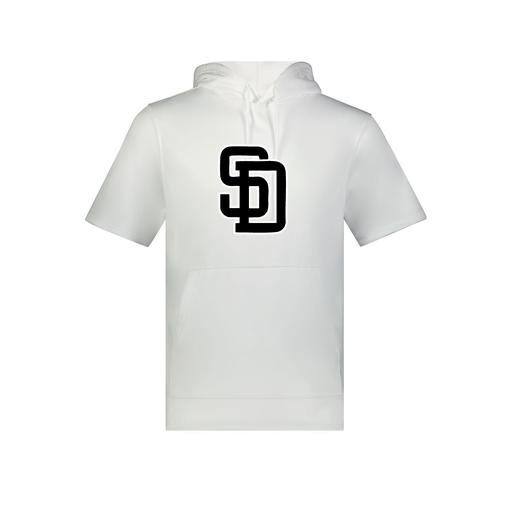 [6871.005.S-LOGO1] Men's Dri Fit Short Sleeve Hoodie (Adult S, White, Logo 1)