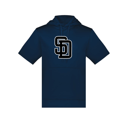 [6871.065.S-LOGO1] Men's Dri Fit Short Sleeve Hoodie (Adult S, Navy, Logo 1)
