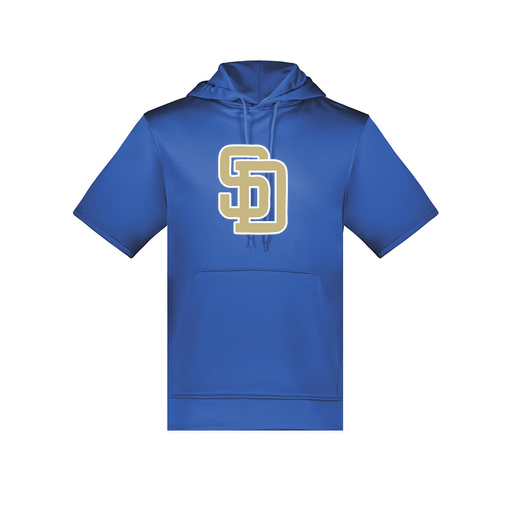 [6871.060.S-LOGO3] Men's Dri Fit Short Sleeve Hoodie (Adult S, Royal, Logo 3)