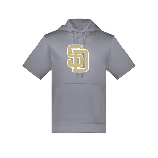[6871.059.S-LOGO3] Men's Dri Fit Short Sleeve Hoodie (Adult S, Gray, Logo 3)