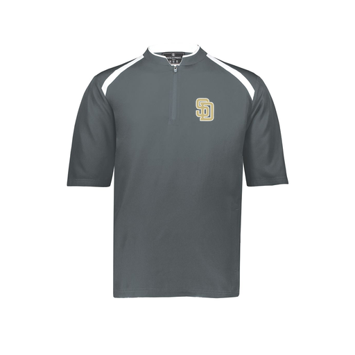 [229581-AS-GRY-LOGO3] Men's Dugout Short Sleeve Pullover (Adult S, Gray, Logo 3)