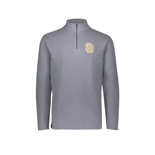 [6863.059.XS-LOGO3] Men's MicroFleece 1/4 Zip Pullover (Adult XS, Gray, Logo 3)