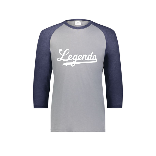 [6879.29V.S-LOGO2] Men's Vintage 3/4 Sleeve T-Shirt (Adult S, Navy, Logo 2)