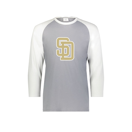 [6880.74S.S-LOGO3] Youth Vintage 3/4 T-Shirt (Youth S, White, Logo 3)