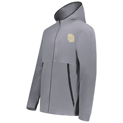 [6858.059.XS-LOGO3] Men's Chill Full Zip Fleece (Adult XS, Gray, Logo 3)