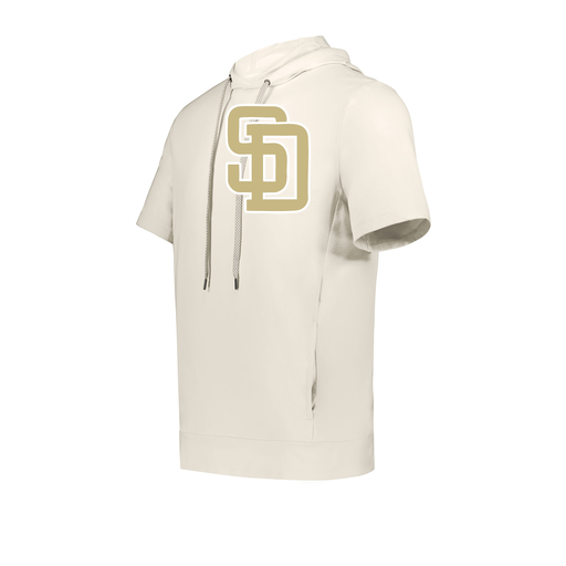 [222505.907.S-LOGO3] Men's Venturs Soft Knit Short Sleeve Hoodie (Adult S, White, Logo 3)