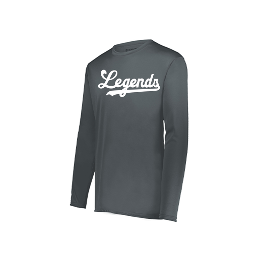 [222823.059.S-LOGO2] Youth LS Smooth Sport Shirt (Youth S, Gray, Logo 2)
