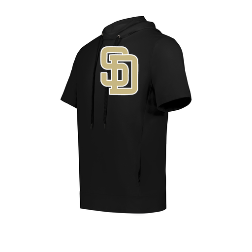 [222605.080.S-LOGO3] YOUTH VENTURA SOFT KNIT SHORT SLEEVE HOODIE (Youth S, Black, Logo 3)