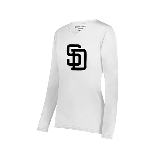 [222824.005.S-LOGO1] Ladies LS Smooth Sport Shirt (Female Adult S, White, Logo 1)