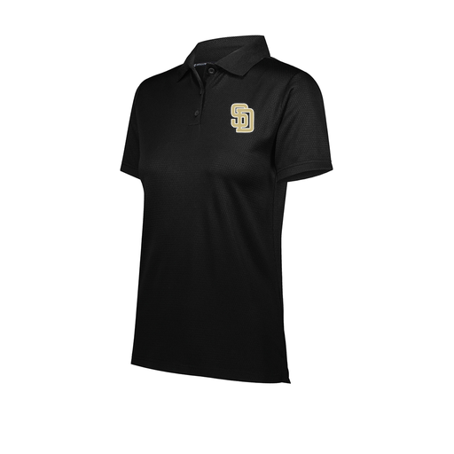 [222768.080.XS-LOGO3] Ladies Prism Polo (Female Adult XS, Black, Logo 3)